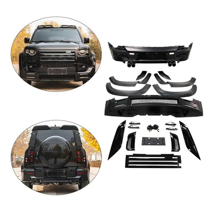 Car Craft Compatible With Range Land Rover Defender 90 110 130 L663 Lr129997 2020+ Upgrade Convert Facelift To Lumma Front Rear Bumper With Bodykit Splitter Skirts Lip Wheel Arch Lumma Style - CAR CRAFT INDIA