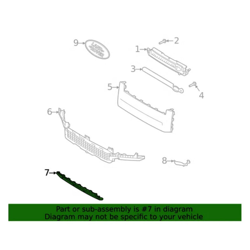 Car Craft Compatible With Range Land Rover Defender 90/110 L663 Lr129997 2020+ Front Bumper Lower Gril Trim Glossy Black - CAR CRAFT INDIA