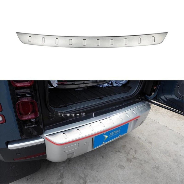 Car Craft Compatible With Range Land Rover Defender 90/110 L663 Lr129997 2020+ Rear Bumper Chrome Trim Strip Plate - CAR CRAFT INDIA
