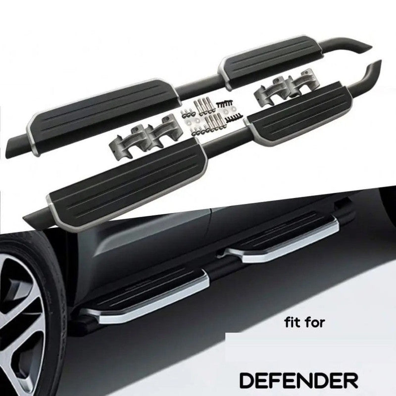 Car Craft Compatible With Range Land Rover Defender 110 L663 Lr129997 2020+ Non-slip Fixed Side Step Running Board Silver 4 Door - CAR CRAFT INDIA