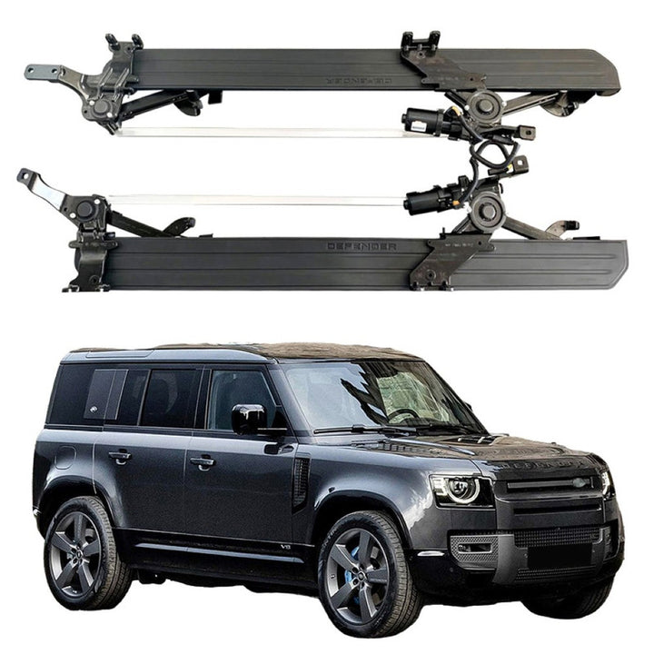 Car Craft Compatible With Land Range Rover Defender 130 L663 Lr129997 2020+ Automatic Deployable Electric Side Step Retractable Ladder Pedal Running Boards Side Step 4 Door OEM STYLE