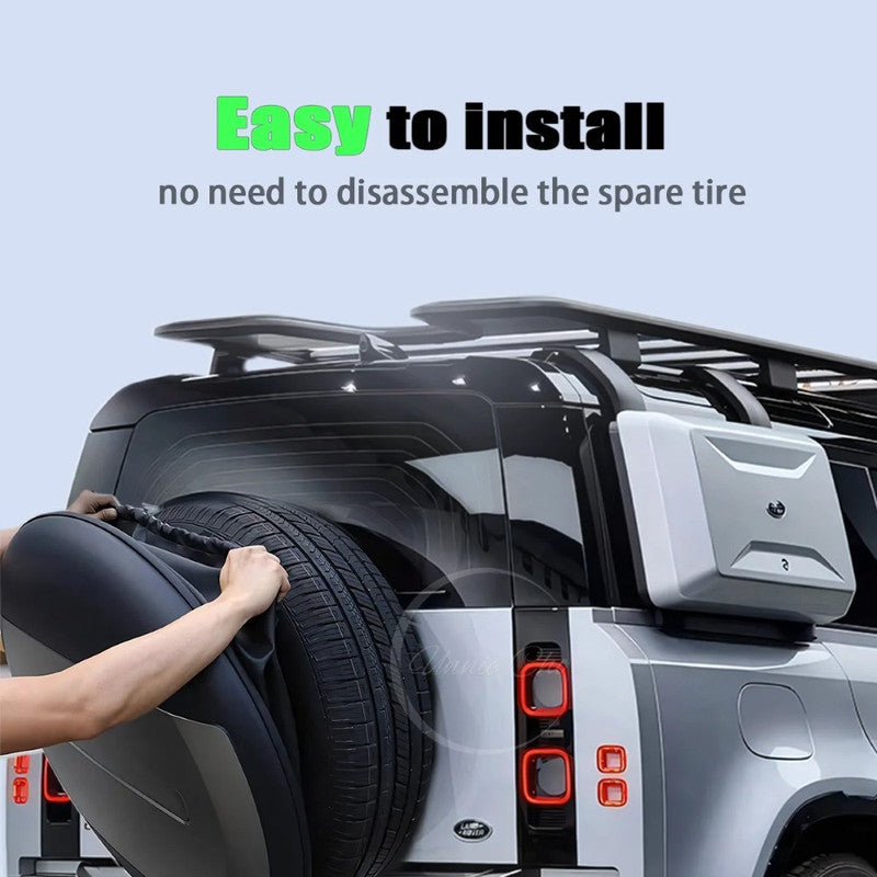 Car Craft Compatible With Range Land Rover Defender 90 110 L663 Lr129997 2020+ Rear Trunk Spare Wheel Tire Guard Protective Cover Matt Black - CAR CRAFT INDIA
