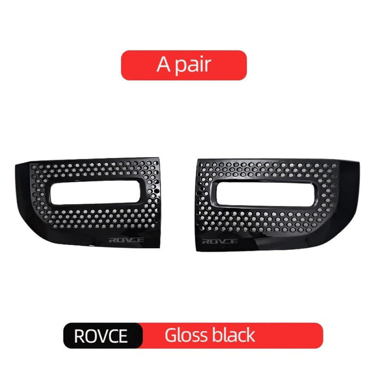 Car Craft Compatible With Range Land Rover Defender 90/110 L663 Lr129997 2020+ Front Bumper Fog Lamp Light Grill Cover Frame Trim Glossy Black - CAR CRAFT INDIA