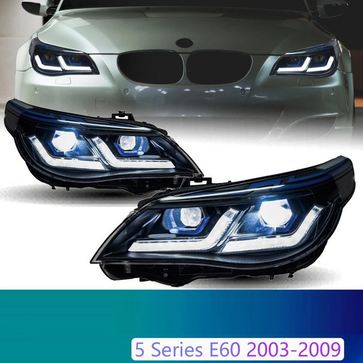 Car Craft Compatible With Bwm 5 Series E60 2007-2009 Car Front Upgraded Head Light Lamp Xenon Headlight Retrofit Upgrade Modified Led Drl Hid A