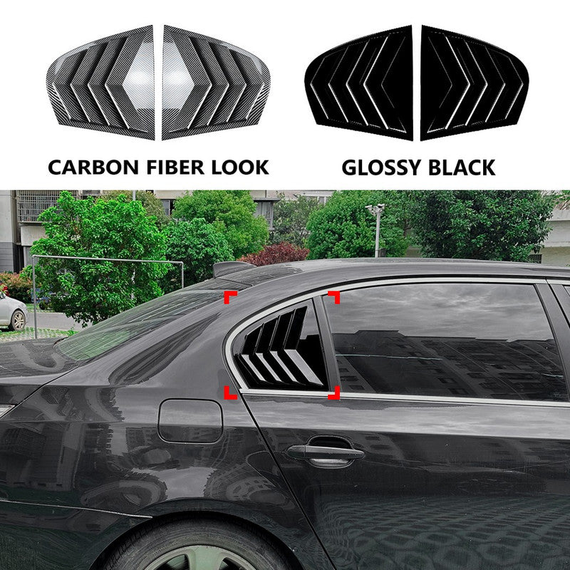 Car Craft Compatible With Bmw 5 Series E60 2004-2009 Rear Side Window Mirror Louver Spoiler Cover Carbon Fiber Look Zst-689 Cf