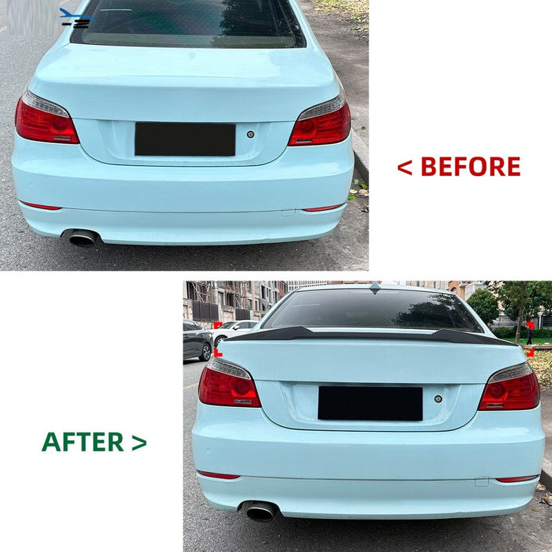 Car Craft Compatible With Bmw 5 Series E60 2004-2010 Rear Trunk Boot Roof Wing Lip Spoiler Splitter Skirts M4 Style Zst-928 Gb Glossy Black