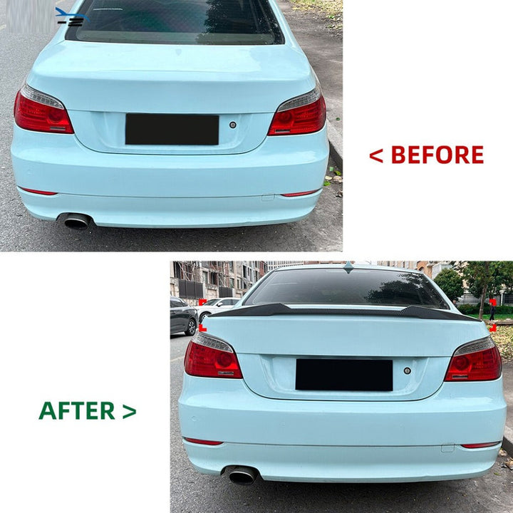 Car Craft Compatible With Bmw 5 Series E60 2004-2010 Rear Trunk Boot Roof Wing Lip Spoiler Splitter Skirts M4 Style Zst-928 Gb Glossy Black