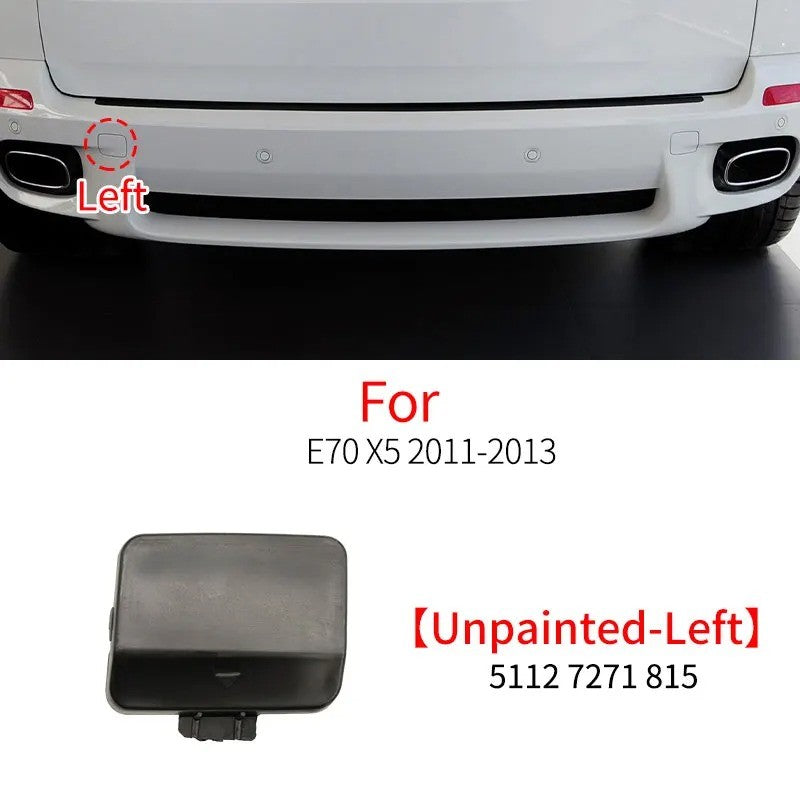Car Craft Compatible With Bmw X5 E70 Lci 2011-2014 Rear Bumper Tow Hook Towing Tochan Trailer Cover 51127271815 Unpainted Left - CAR CRAFT INDIA