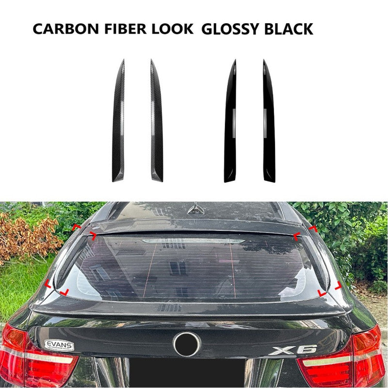 Car Craft Compatible With Bmw X6 E71 2007-2014 Rear Side Spoiler Splitter Skirst Canard Flag Carbon Fiber Look Zst-881 Cf