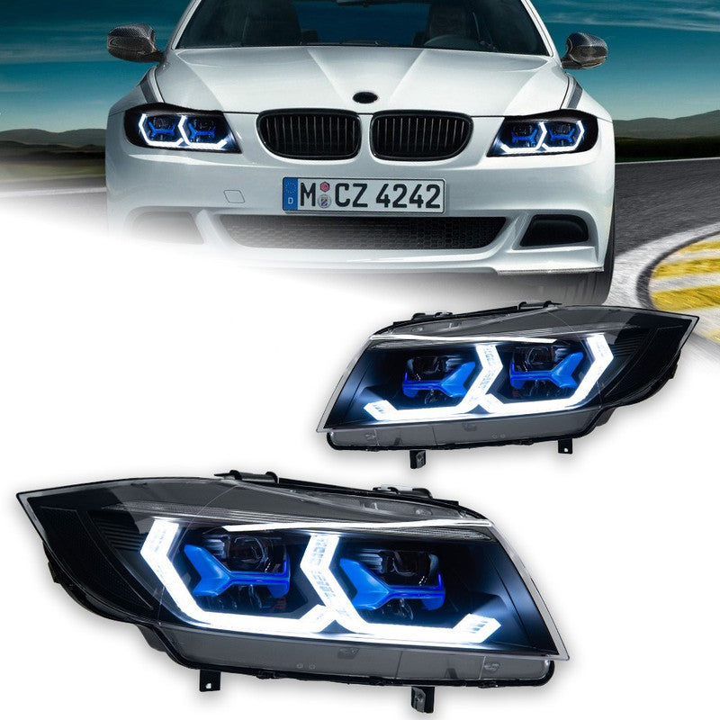 Car Craft Compatible With Bmw 3 Series E90 2008-2012 Car Front Upgraded Head Light Lamp Xenon Headlight Retrofit Upgrade Modified Led Drl Hid Laser Style 2 For Helogen Car - CAR CRAFT INDIA