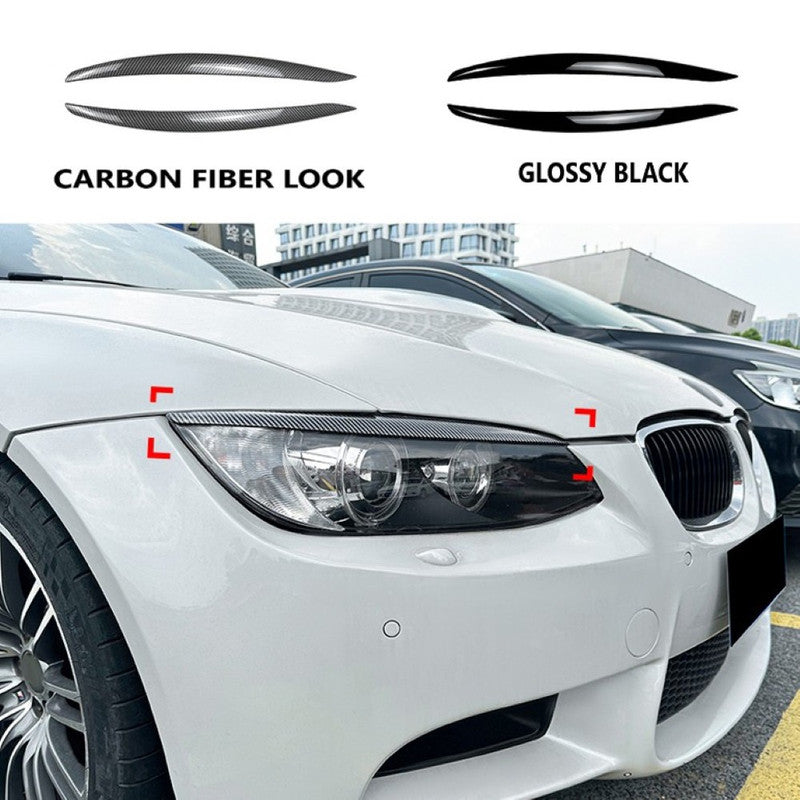 Car Craft Compatible With Bmw 3 Series Lci E90 E91 E92 2007-2011 Headlight Lamp Eyebrow Eyelids Splitter Skirst Carbon Fiber Look Zst-534 Cf