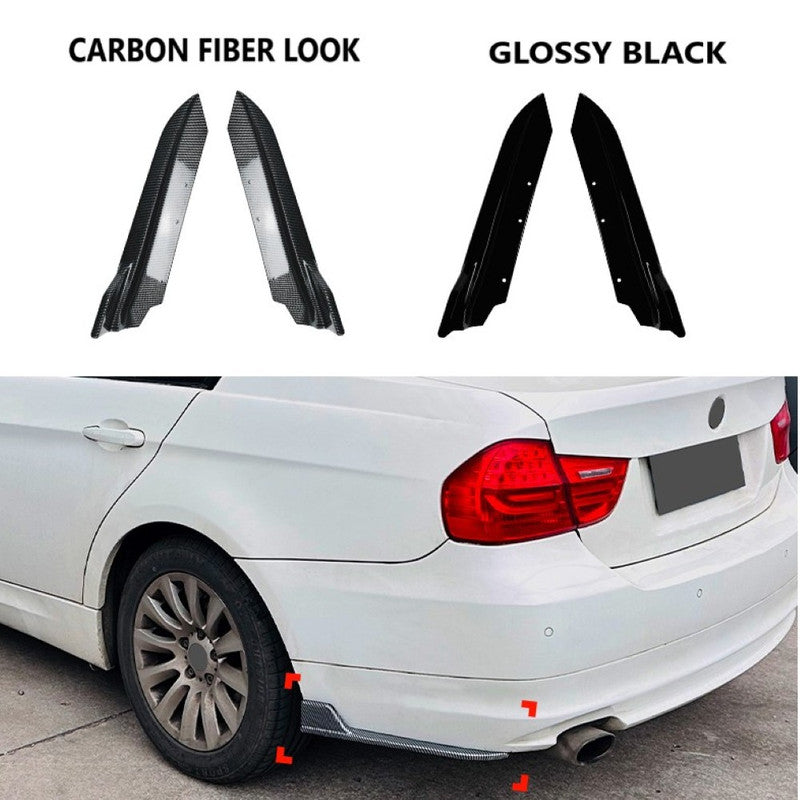 Car Craft Compatible With Bmw 3 Series E90 E91 E92 2007-2011 M Sports Rear Bumper Lip Splitter Skirts Canard Carbon Fiber Look Zst-619 Cf