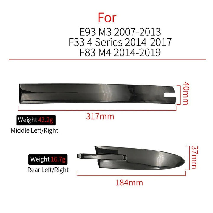 Car Craft Compatible With Bmw 3 Series E93 E92 2007-2013 4 Series F33 F83 F80 M3 M4 2014-2019 Car Hinge Covers Roof Convertible Trim Strip Accessory 54377184038 Right Long - CAR CRAFT INDIA