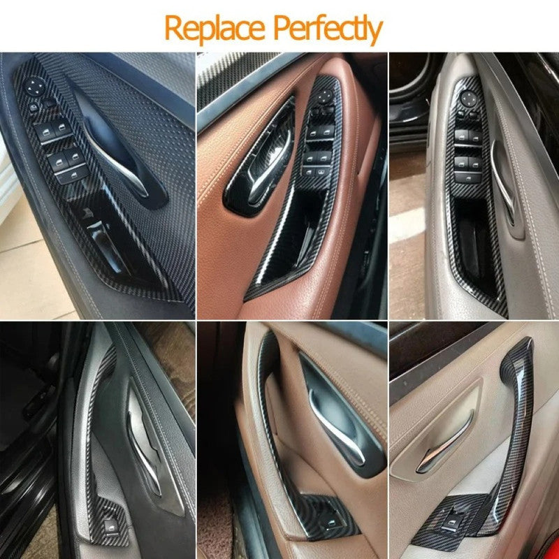 Car Craft Compatible With Bmw 5 Series F10 2010-2017 Car Interior Door Armrest Inside Pull Handle Full Set Carbon Fiber 25874 225847l 225848r 225889l 225890r Cf Rhd Model A CC-7865 - CAR CRAFT INDIA