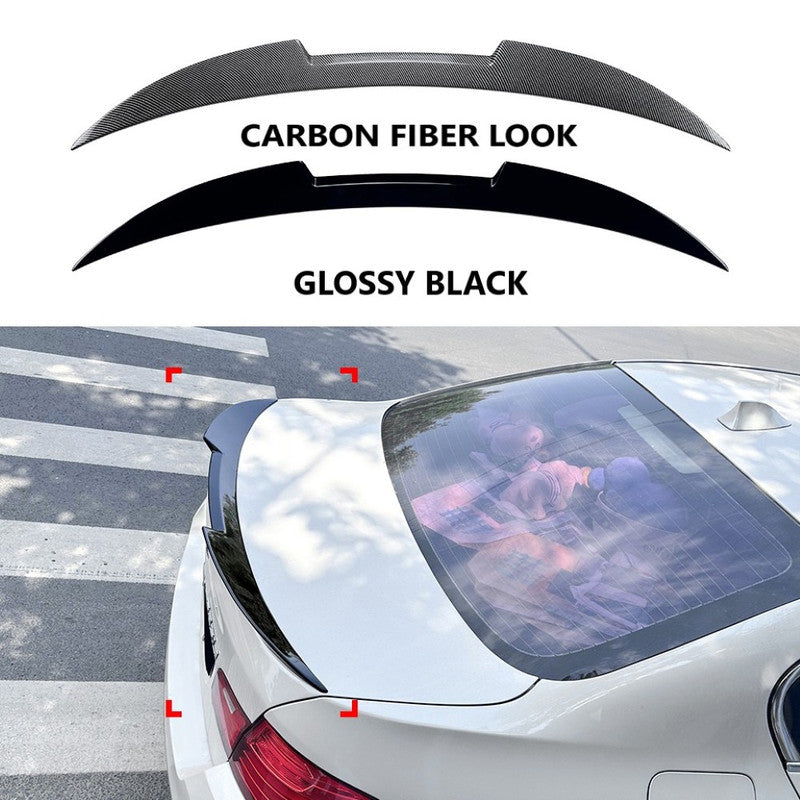 Car Craft Compatible With Bmw 5 Series F10 2010-2017 Rear Roof Wing Lip Trunk Boot Spoiler M4 Style Carbon Fiber Look Zst-742 Cf Bm-038