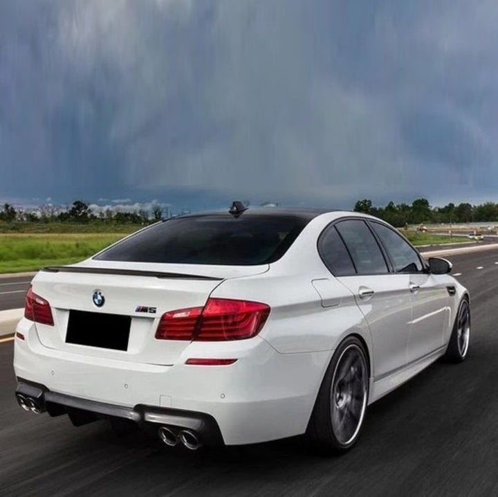 Car Craft Compatible With Bmw 5 Series F10 2010-2017 Rear Trunk Wing Boot Spoiler Lip Splitter Skirt P Style Gloosy Black CC-8592 - CAR CRAFT INDIA