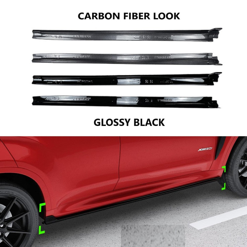 Car Craft Compatible With Bmw X6 F16 2014-2019 M Sports Side Skirts Splitters Running Board Carbon Fiber Look