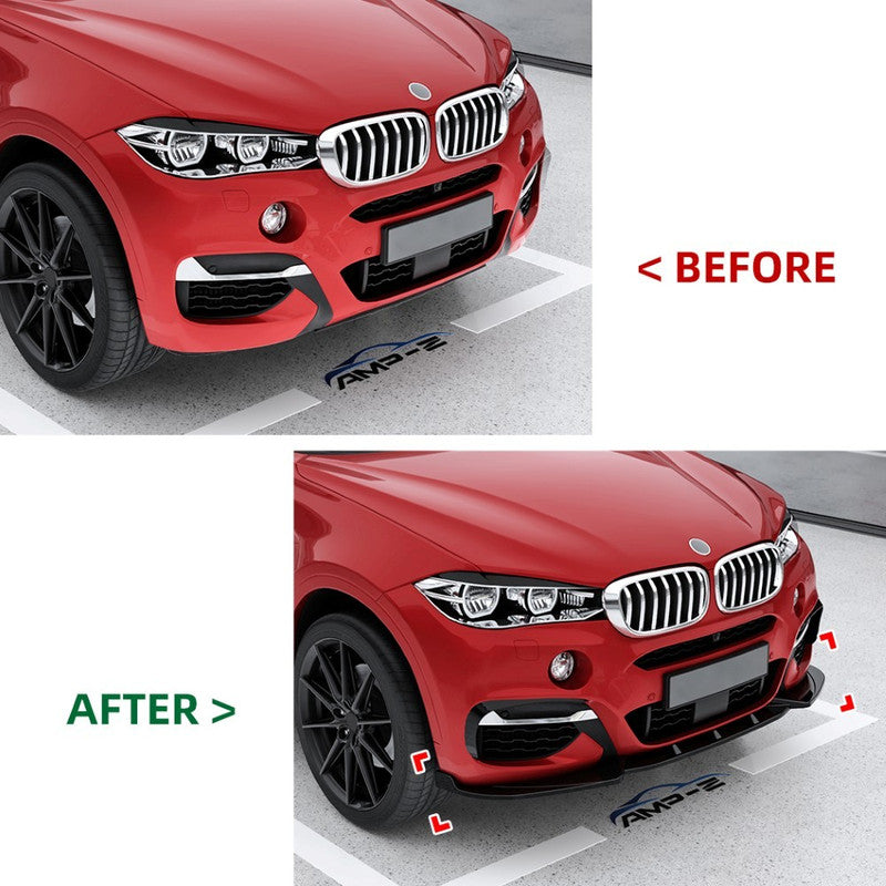 Car Craft Compatible With Bmw X6 F16 2014-2019 Front M Sports Bumper Lip Splitter Skirst Carbon Fiber Look Zst-714 Cfl