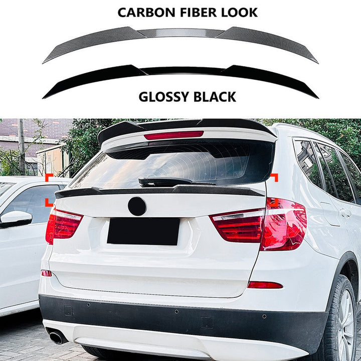 Car Craft Compatible With Bmw X3 F25 2011-2017 Rear Roof Boot Wing Lip Mid Spoiler Zst-909 Cf Carbon Fiber Look