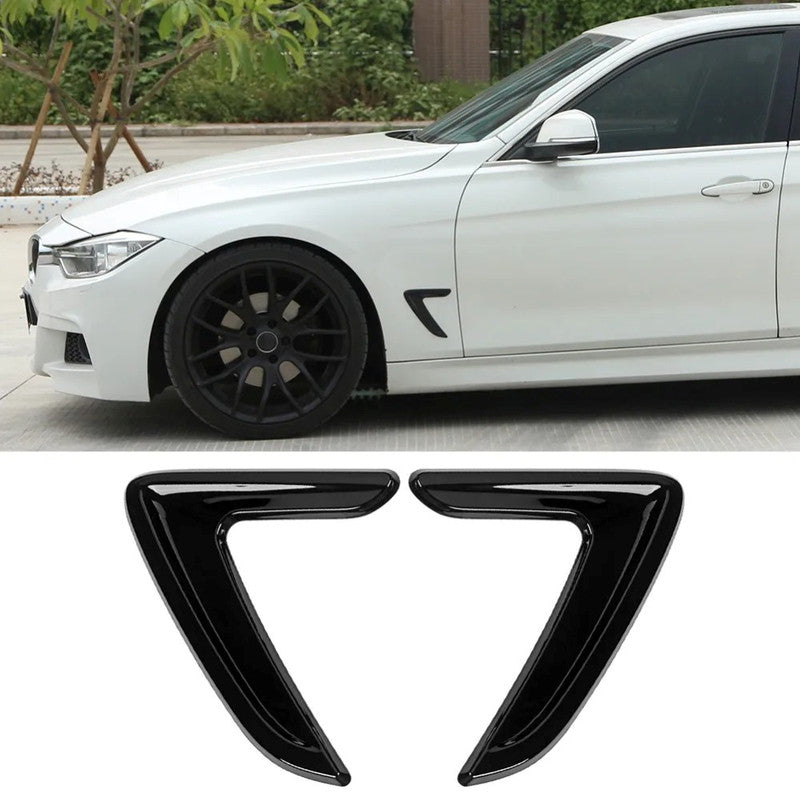 Car Craft Compatible With Bmw 3 Series F30 F80 2012-2018 Side Wing Air Flow Fender Grill Outlet Intake Vent Trim Black