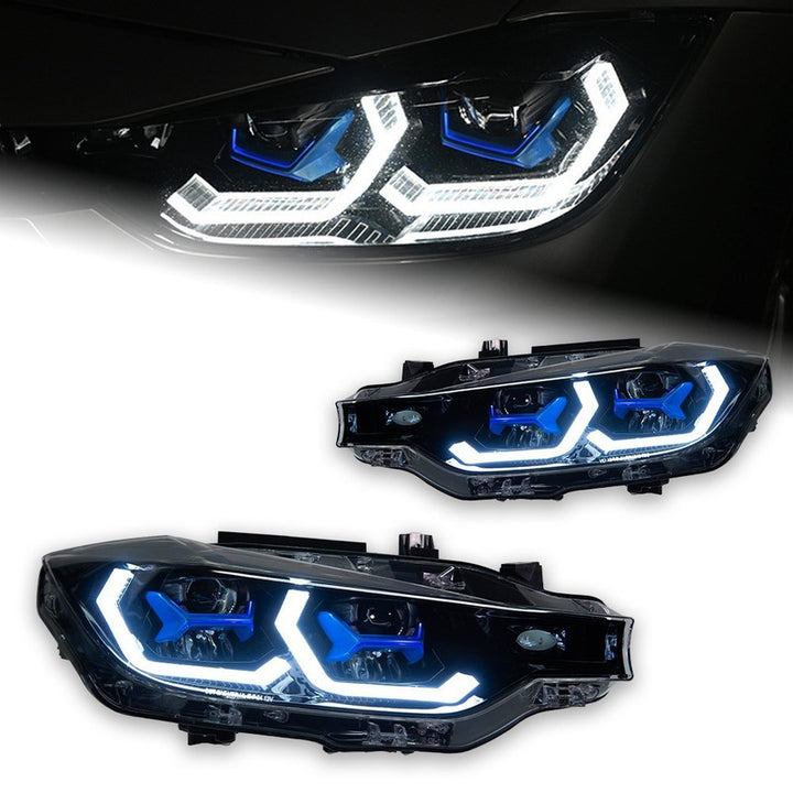 Car Craft Compatible With Bmw 3 Series F30 Lci 2016-2019 Car Front Upgraded Head Light Lamp Xenon Headlight Retrofit Upgrade Matrix Modified Led Drl Hid