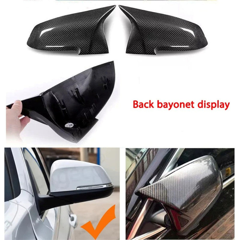 Car Craft Compatible With Bmw 1 2 3 Series F20 F22 F30 F34 Gt 12-18 4 Series F32 14-18 X1 E84 13-15 F87 14-18 M3 M4 M5 M6 Side Rear View Case Door Wing Cap Shell Housing Mirror Covers Carbon Fiber Look