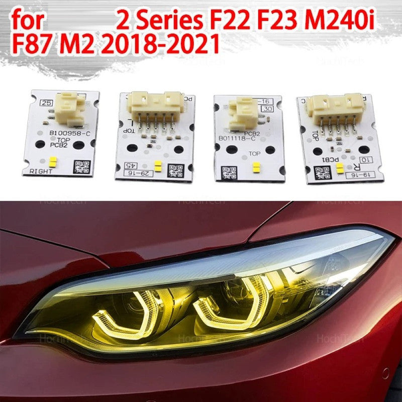 Car Craft Compatible With Bmw 2 Series F22 F23 M240i F87 M2 Facelift 2018-2021 Led Style Headlight Drl Daytime Running Light Angel Eye Led Module Yellow Color Csl Style