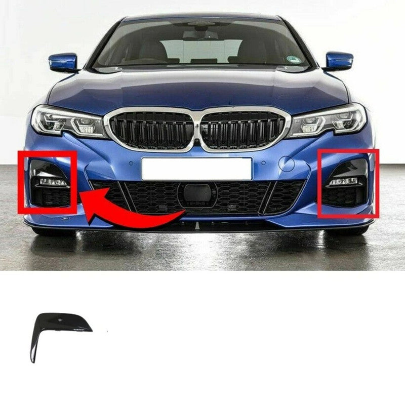 Car Craft Compatible With Bmw 3 Series G20 2019-2022 Front Bumper Lower Fog Lamp Light Grill Cover Right Trim 51118089208 8079595gc