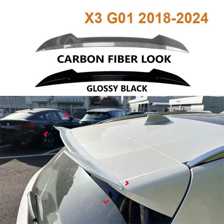 Car Craft Compatible With Bmw X3 G01 2018-2024 Rear Roof Trunk Wing Lip Spoiler M4 Style Carbon Fiber Look Zst-758 Cf