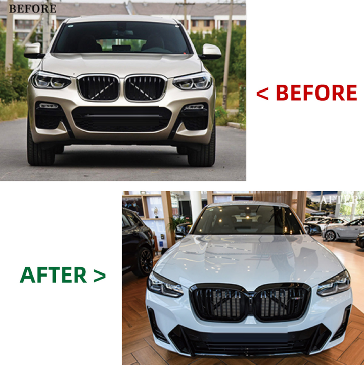 Car Craft Compatible With Bmw X4 G02 2018-2021 To X4 G02 Lci 2023+ M Sports Mt M Tech Upgrade Facelift Conversion Bodykit Bumper Headlight