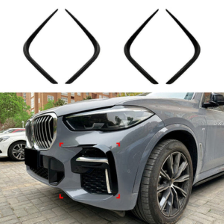 Car Craft Compatible With Bmw X5 G05 Lci 2023 M Sports Front Bumper Lip Splitter Skirts Canard Flag Zst-468 Gb Carbon Fiber Look Zst-694 Cf