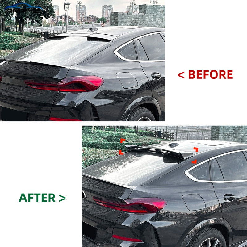 Car Craft Compatible With Bmw X6 G06 M Sport 2019+ Rear Trunk Boot Roof Wing Lip Spoiler Splitter Skirts Zst-935 Gb Glossy Black