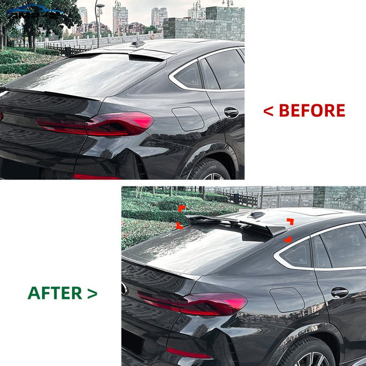 Car Craft Compatible With Bmw X6 G06 M Sport 2019+ Rear Trunk Boot Roof Wing Lip Spoiler Splitter Skirts Zst-935 Gb Glossy Black