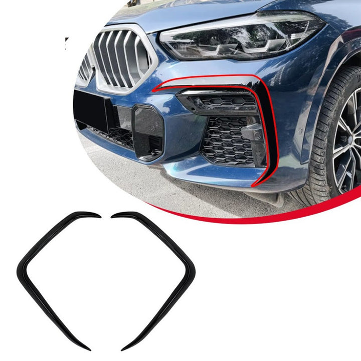 Car Craft Compatible With Bmw Bmw X6 G06 Pre-facelift M Sport 2019-2022 Front Bumper Lip Splitter Diffuser Skirst Flag Canard Carbon Fiber Look Zst-670 Cf