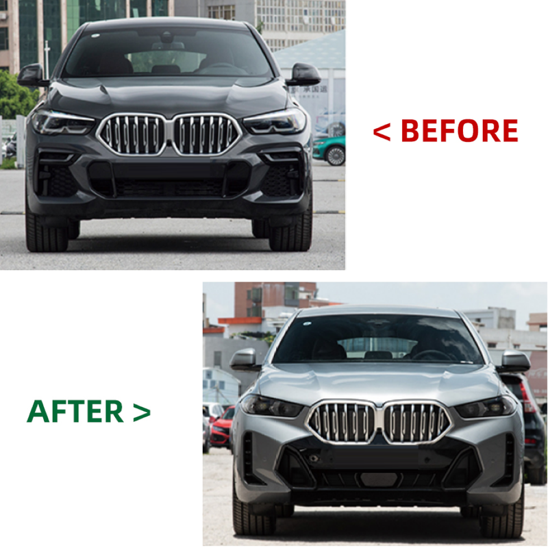 Car Craft Compatible With Bmw X6 G06 2019-2022 To G06 Lci 2023+ X6 Mt M Tech M Sports Upgrade Facelift Conversion Bodykit Bumper Headlight