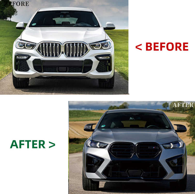 Car Craft Compatible With Bmw X6 G06 2019-2022 To G06 Lci 2023+ X6m M Sports Upgrade Facelift Conversion Bodykit Bumper Headlight