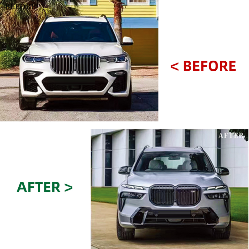 Car Craft Compatible With Bmw X7 G07 2018-2022 To X7 To X7 G07 Lci 2023+ X7m M Sports Upgrade Facelift Conversion Bodykit Bumper Headlight Taillight