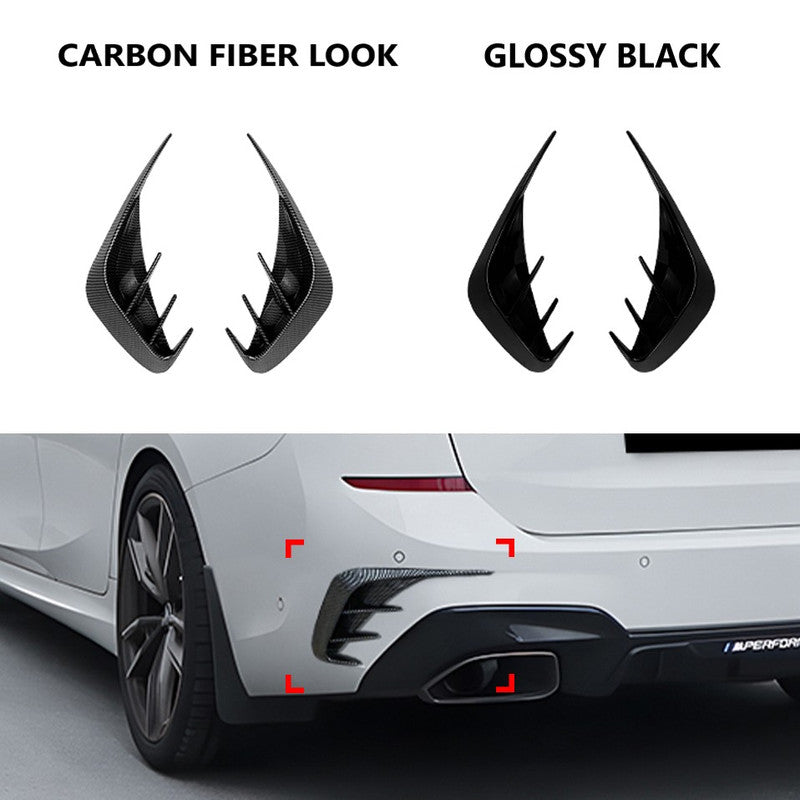 Car Craft Compatible With Bmw 3 Series G20 G28 Touring M Sports Rear Bumper Lip Splitter Skirts Canard Carbon Fiber Look Zst-914 Cf Usa