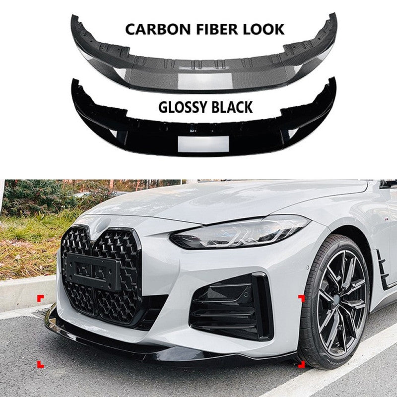 Car Craft Compatible With Bmw 4 Series M4 G22 G26 2020+ Coupe M Sports Front Bumper Lip Splitter Diffuser Skirst Flag Canard Carbon Fiber Look Zst-621 Cf