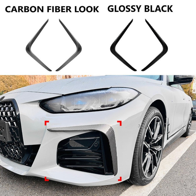 Car Craft Compatible With Bmw 4 Series M4 G22 G26 2020+ Coupe M Sports Front Bumper Lip Splitter Skirst Flag Canard Glossy Black Zst-625 Gb Usa