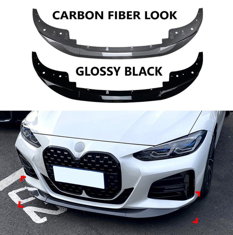 Car Craft Compatible With Bmw 4 Seires G22 M4 2020+ M Sports Bumper Front Lip Splitter Skirts Flag Carbon Fiber Look Zst-376 Cf Usa