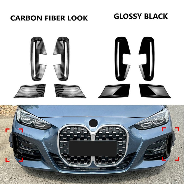 Car Craft Compatible With Bmw 4 Series M4 G22 2020+ M Sports Front Bumper Lip Splitter Skirst Flag Canard Carbon Fiber Look Zst-865 Zst-866 Cf Usa