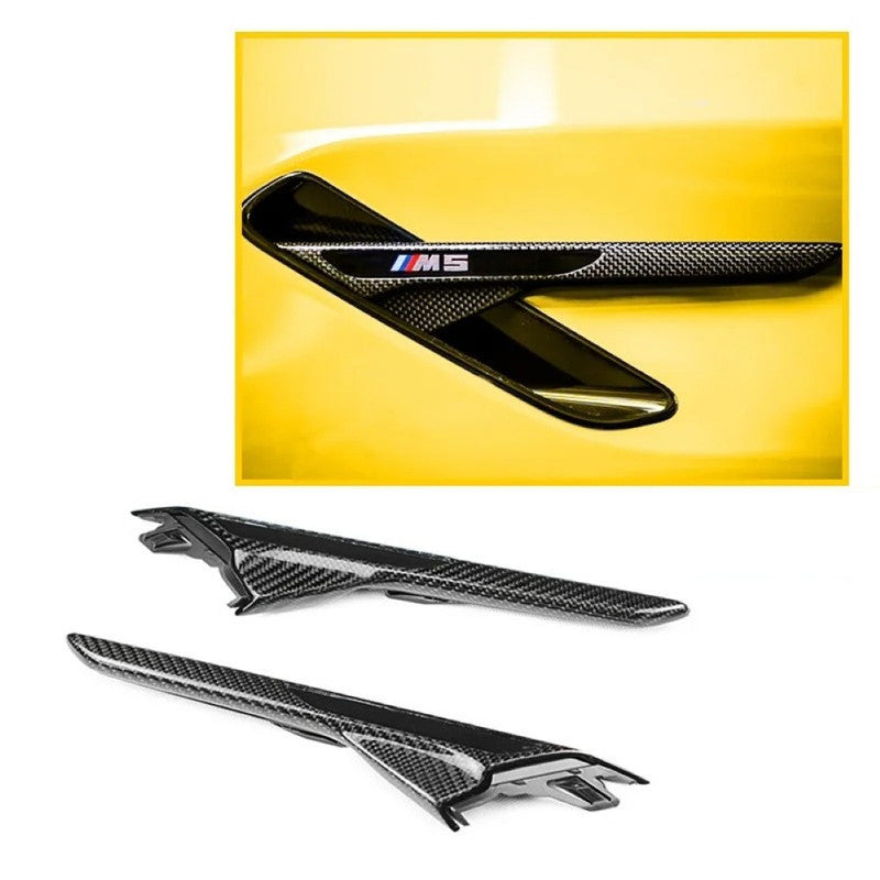 Car Craft Compatible With Bmw 5 Series G30 F90 M5 2017-2023 Side Fender Air Vent Trim Covers Real Carbon Fiber
