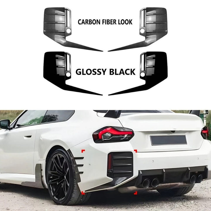 Car Craft Compatible With Bmw 2 Series M2 G87 2023+ Mp M Performance Car Rear Bumper Air Vent Side Wind Blade Spoiler Indicator Light Trim Diffuser Skirts Splitter Trim Zst-693 Glossy Black