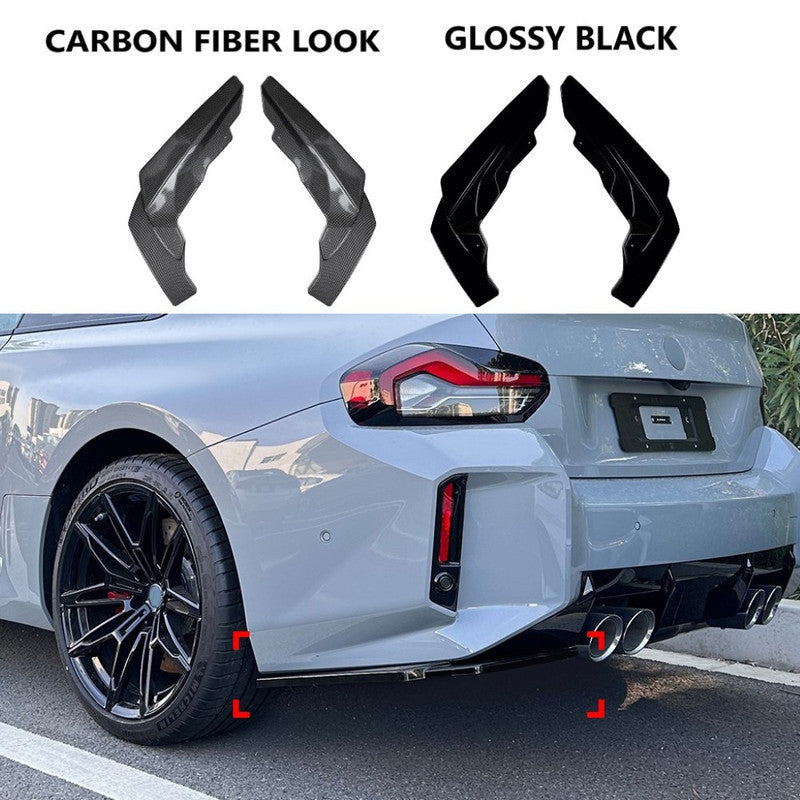 Car Craft Compatible With Bmw 2 Series M2 G87 G42 2020+ Rear After Bumper Lip Diffuser Splitter Skirst Flag Canard Carbon Fiber Look Zst-765 Cf