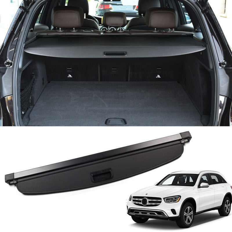 Car Craft Compatible With Mercedes Glc W253 2016-2023 Rear Trunk Boot Retractable Tonneau Parcel Curtain Rollling Tray Cargo Cover Black