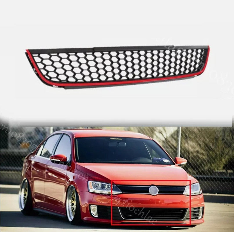 Car Craft Compatible With Vw Volkswagen Jetta Mk6 2012-2014 Upgrade Gti Line Style Front Bumper Lower Grill Honeycomb Style
