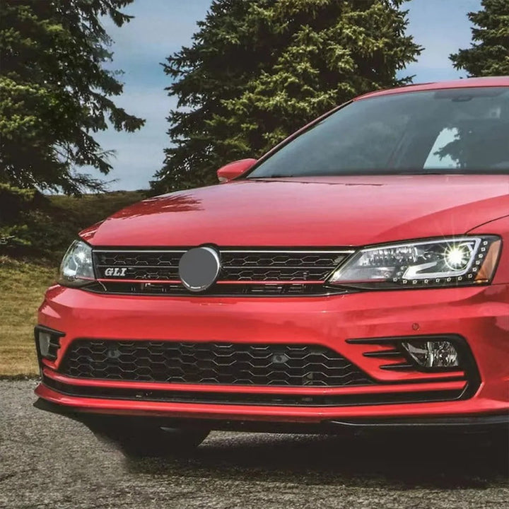 Car Craft Compatible With Vw Volkswagen Jetta Mk6 2015-2017 Upgrade Facelift Convert To Gli Style Front Bumper Show Grill Red Line