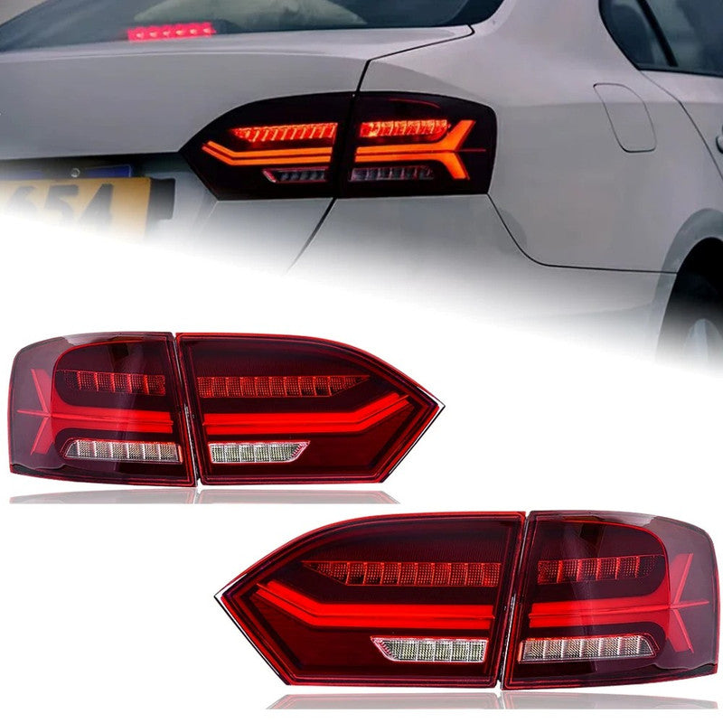 Car Craft Compatible With Volkswagne Vw Jetta 2011-2014 Car Rear Upgraded Tail Light Lamp Xenon Taillight Retrofit Upgrade Modified Led Drl Hid Red B