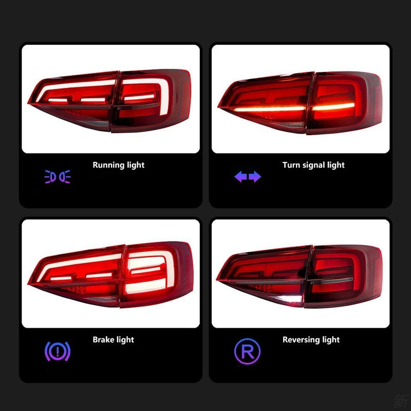 Car Craft Compatible With Volkswagne Vw Jetta 2015-2018 Car Rear Upgraded Tail Light Lamp Xenon Taillight Retrofit Upgrade Modified Led Drl Hid Red A